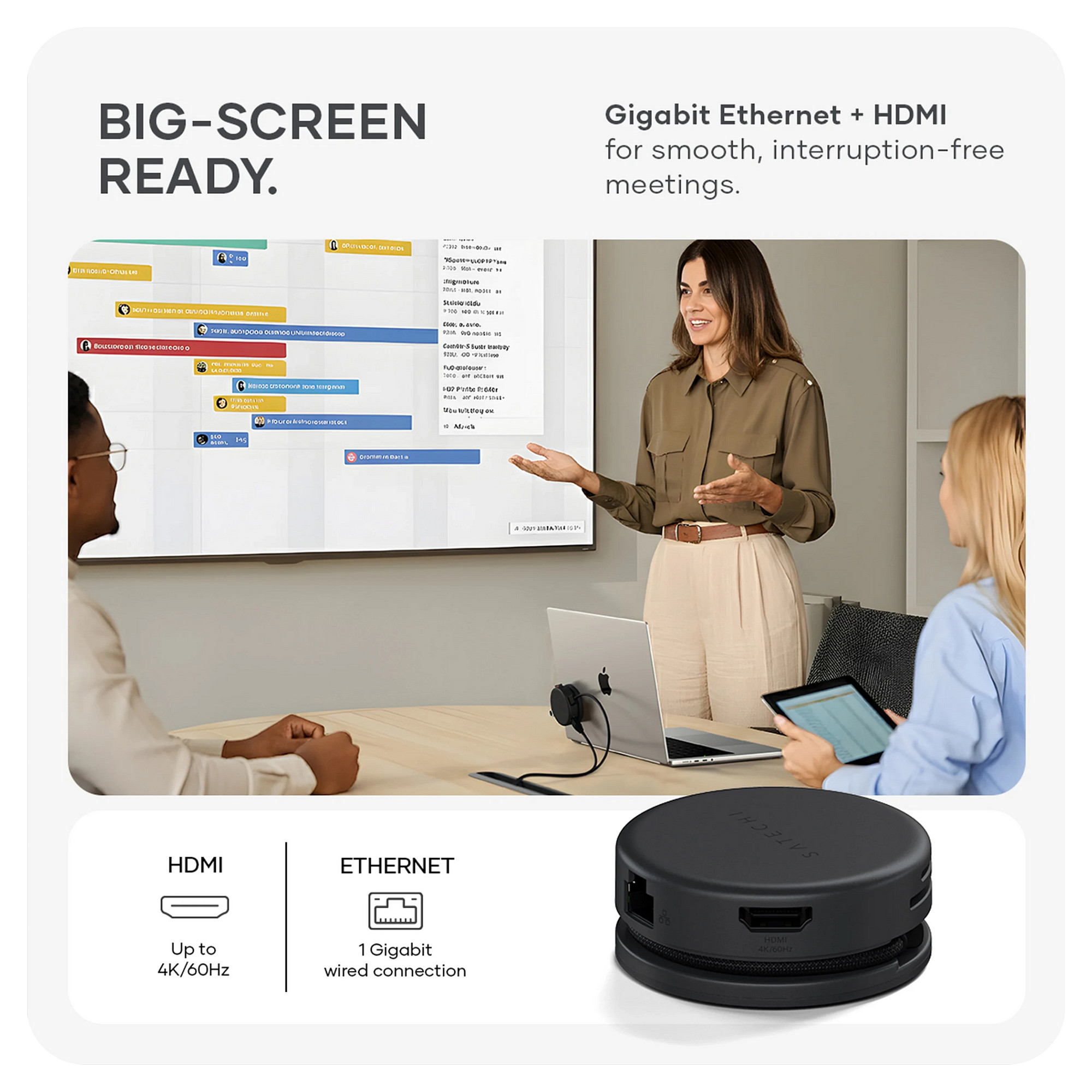 Hub Satechi OntheGo ST-POTG7C / 2x USB-A / HDMI 4K 60Hz / Gigabit Ethernet / SD & MicroSD / USB-C PD 100W – Zezë 6