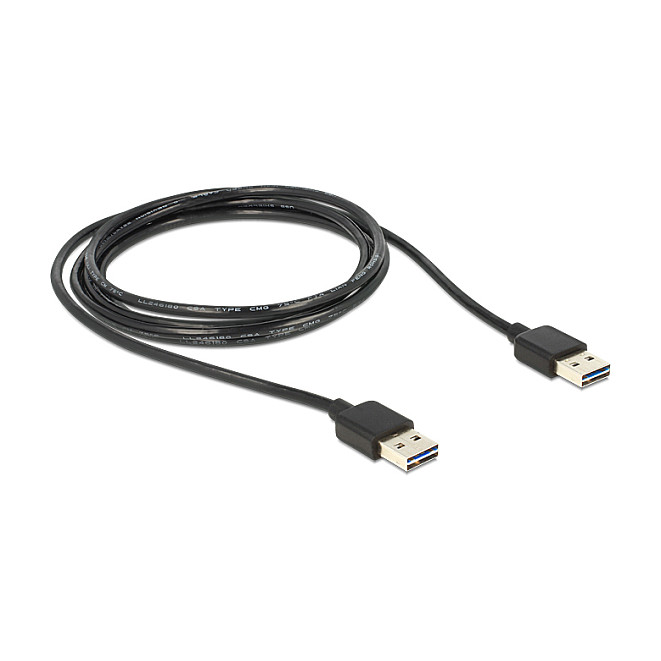 Kabllo USB DeLOCK 83460, USB-A Mashkull EASY-USB në USB-A Mashkull EASY-USB, 1 m, USB 2.0, 480 Mbps – Zezë 2