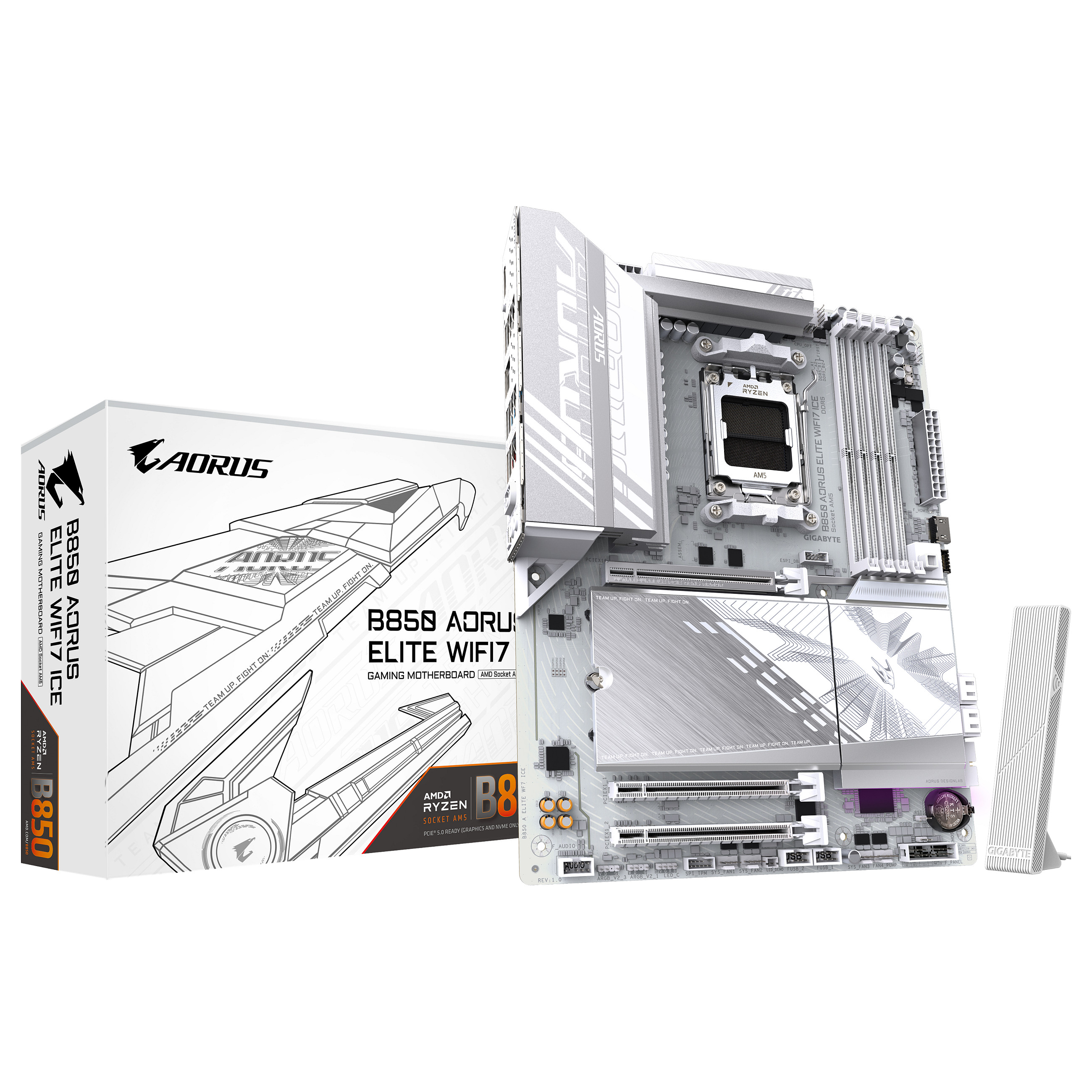 Pllakë Amë AMD AM5 Gigabyte B850 AORUS ELITE WF7 ICE / DDR5 / HDMI+DP