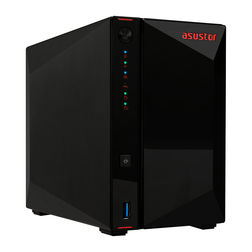 ASUSTOR Nimbustor 2 Gen2 AS5402T 2-Bay Desktop NAS Server – Intel Celeron N5105, 4GB DDR4, Dual 2.5GbE, 4x M.2 NVMe, HDMI 4K 2