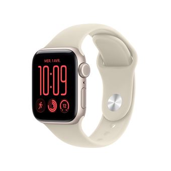Apple Watch SE 3, 40mm, GPS + Cellular, Starlight Aluminium, Sand Sport Band - S/M