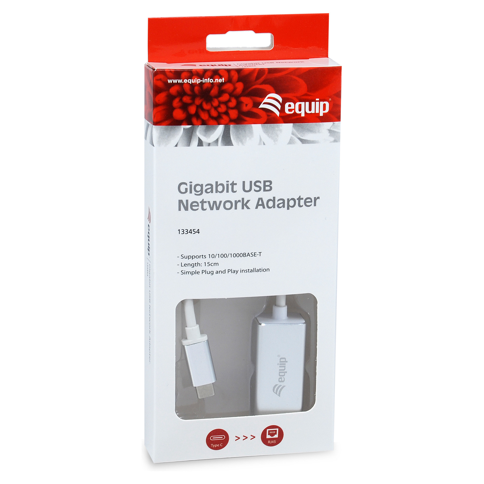 Adapter USB-C–RJ45 / Equip / 0.15m / 1Gbps - Argjend thumbnail 3