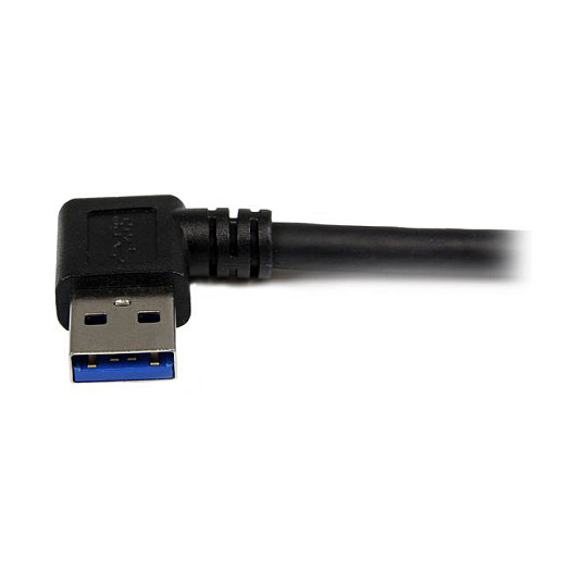 Kabllo USB StarTech.com USB3SAB1MRA, USB 3.0, USB-A Mashkull në USB-B Mashkull, 5Gbps, 1m, 90° - Zezë 3