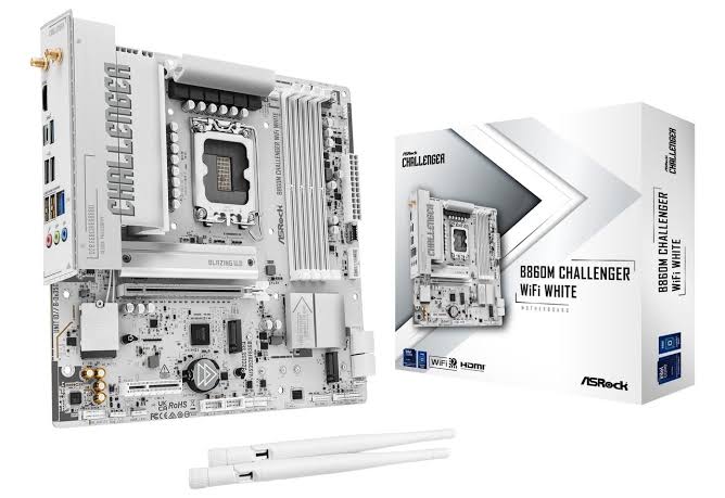 Pllakë Amë ASRock B860M Challenger WiFi White / Intel LGA1851 / B860 / DDR5 / Micro ATX / Wi-Fi 7 / 2.5GbE LAN