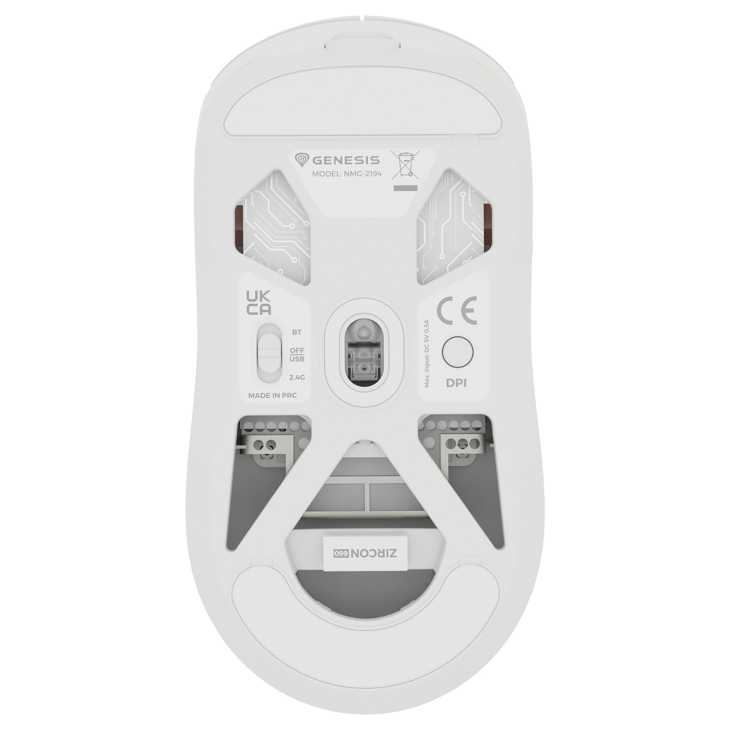 Maus Gaming GENESIS NMG-2194 / Bluetooth + USB-C / 26000 DPI – Bardhë 3