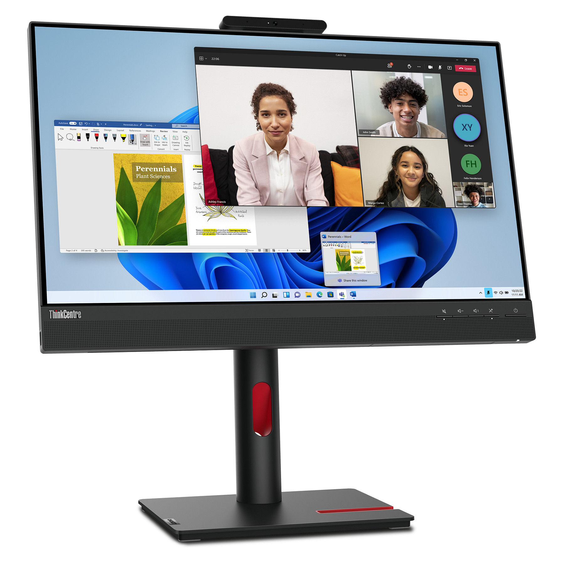 Monitor Lenovo ThinkCentre Tiny-in-One / 23.8"/ Full HD IPS / LED / 60Hz / 6ms / USB-B + USB-A + HDMI + DisplayPort - Zezë/Kuqe thumbnail 2