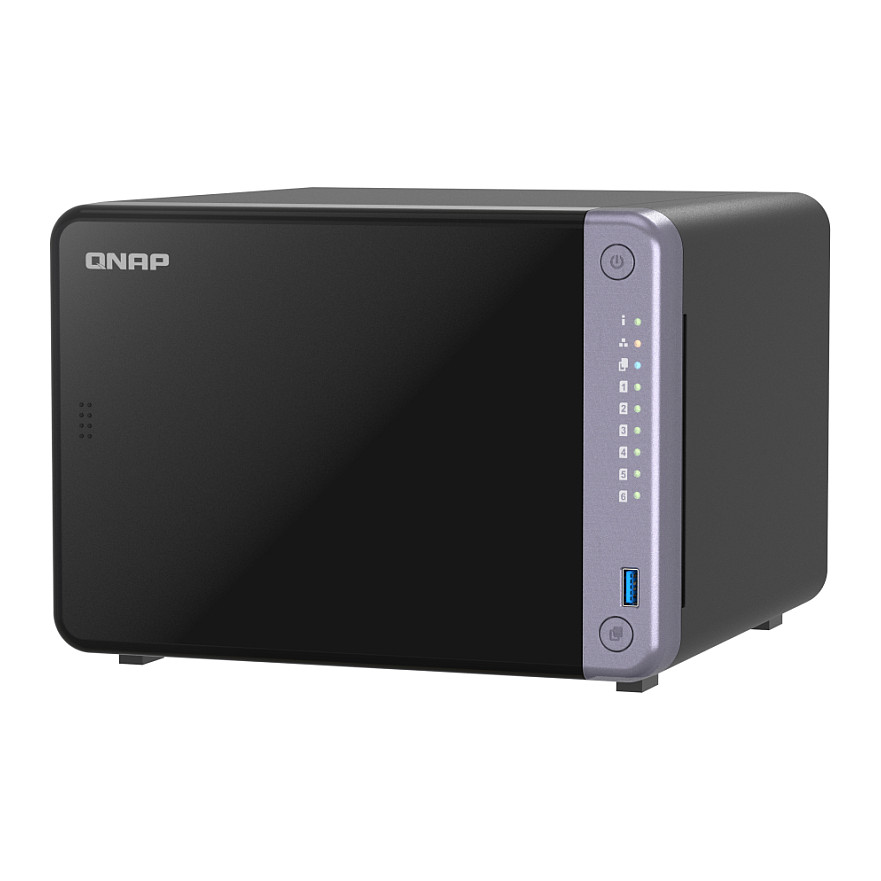 QNAP TS-632X-4G 6-Bay Desktop NAS Server – AL524 Quad-Core 2.0GHz, 4GB DDR4, Dual 10GbE SFP+, Dual 2.5GbE 5