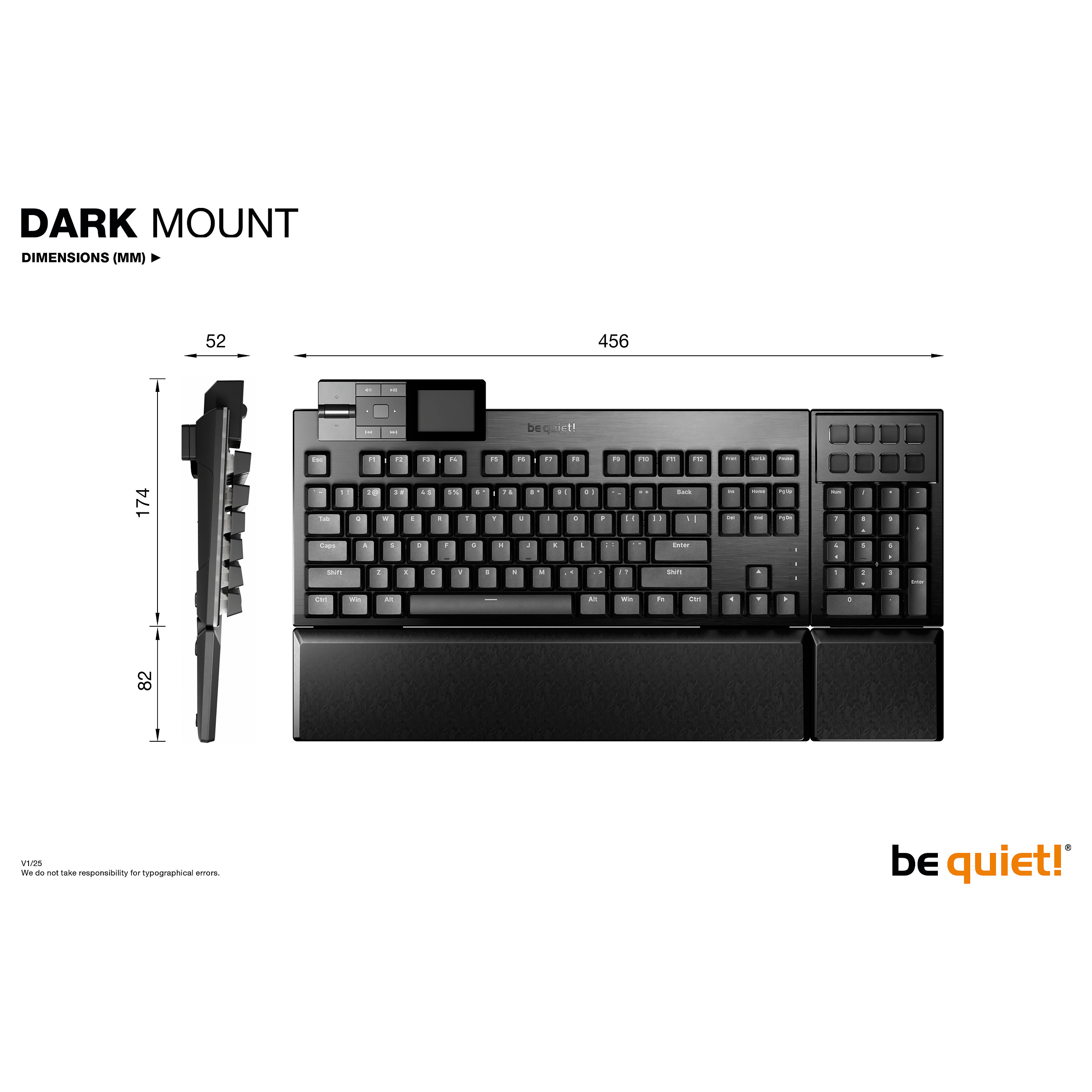 Tastierë Gaming be quiet! Dark Mount Silent Tactile / Full-Size / Mekanike / Silent Tactile Switches / QWERTZ / RGB / USB - Zezë 10