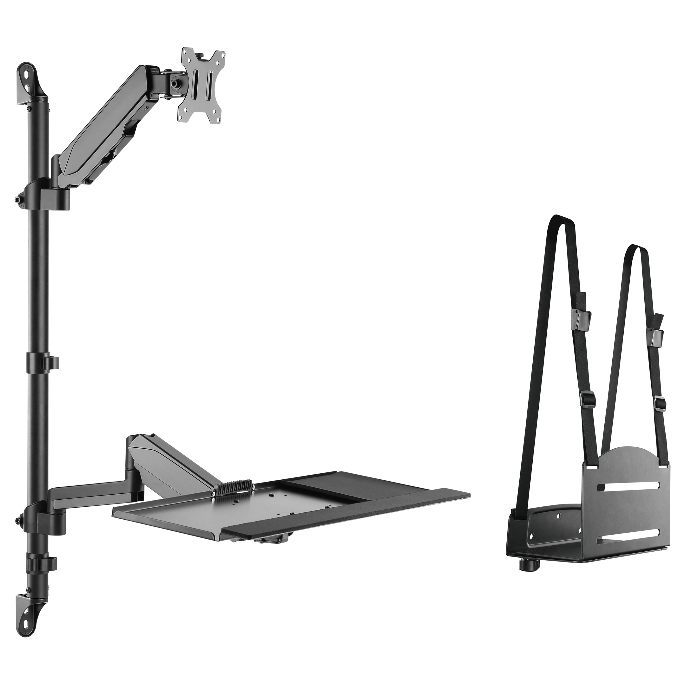 Mbajtëse për Monitor Equip 650170 / 1 Monitor / 17–32" / deri 8kg / VESA 75x75 & 100x100 / Gas Spring / Montim në Mur - Zezë 2