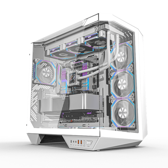 Kasë DarkFlash DS950V / ATX Mid-Tower / Display IPS 6" / 6x120mm ARGB / USB Type-C / Panoramic 270° – Bardhë 6