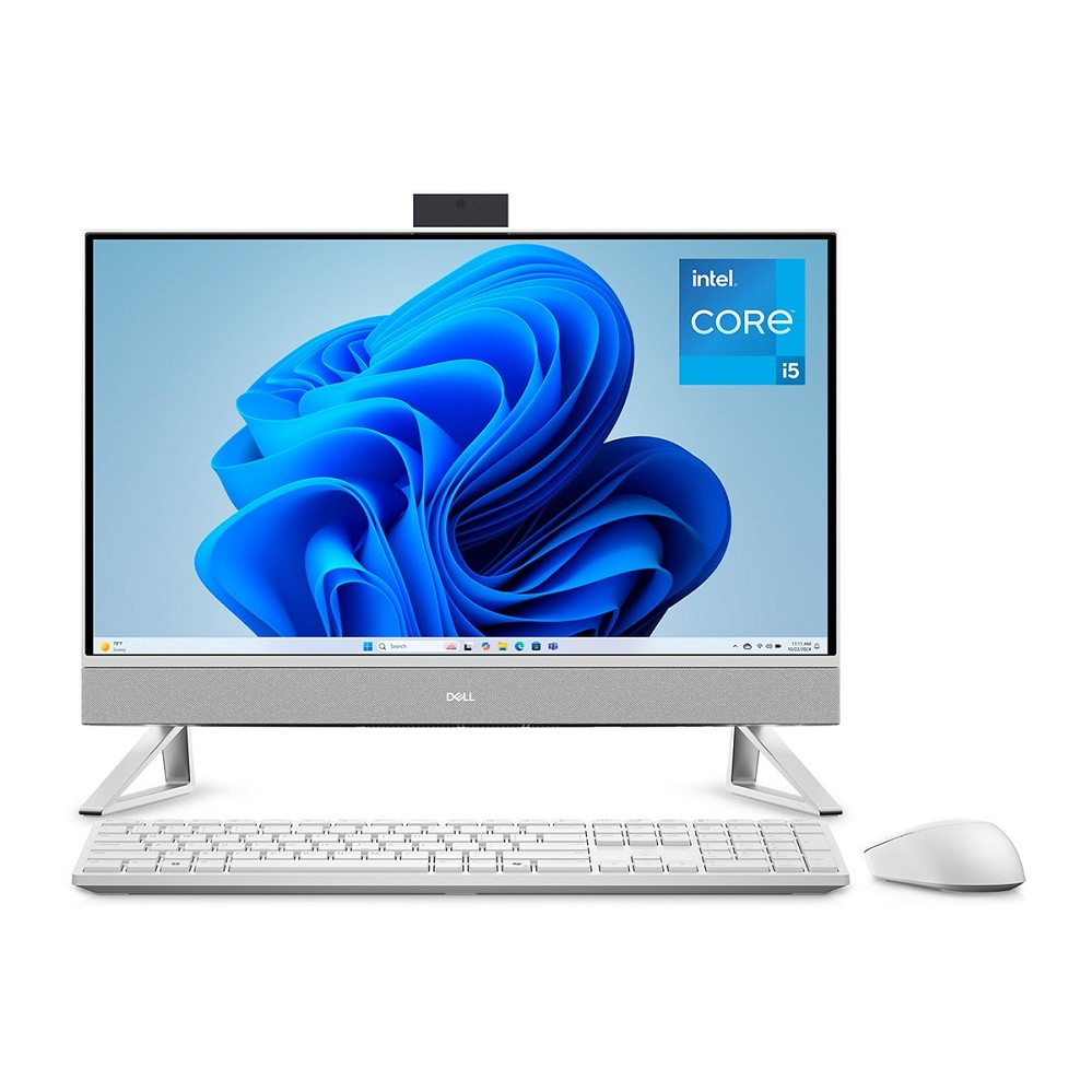 AIO Dell 24 All-in-One EC24250, Core i5-1334U, 8GB DDR5, 512GB, 23.8" FHD IPS 100Hz, Intel UHD Graphics, Tastierë & Maus - Bardhë
