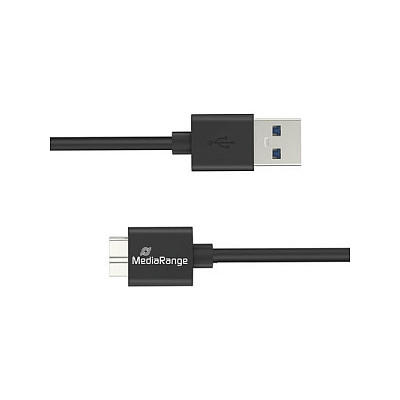 Kabllo USB MediaRange MRCS239, USB 3.2 Gen 1, USB-A Mashkull në Micro USB-B Mashkull, 5Gbps, 0,5m - Zezë 3