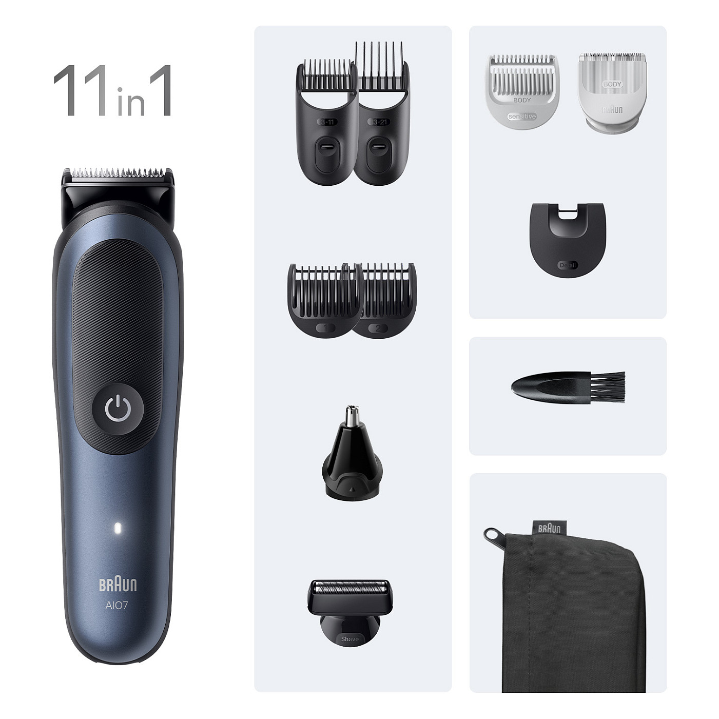 Makinë e rrojës Braun Series 7 All-in-One AIO7540 / 11-në-1 / 14 Nivele / 0.5-21 mm / 120 Min / Wet & Dry – Zezë/Blu 3