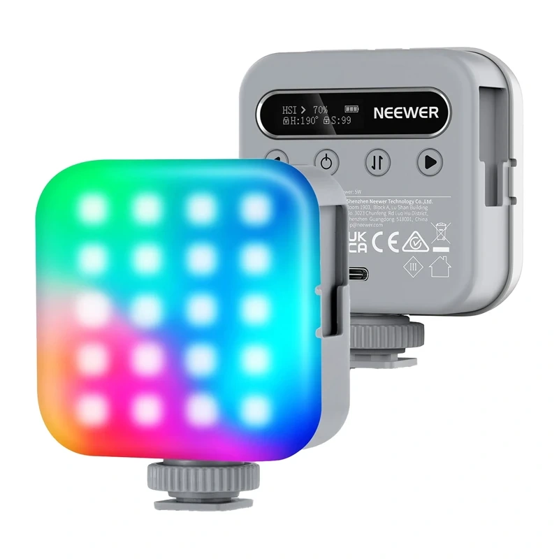 Dritë e Mençur Neewer BL60C, RGB, 5W, 450Lux, 2500-9000K, CRI 96+, TLCI 96+, 60 LED - Hiri