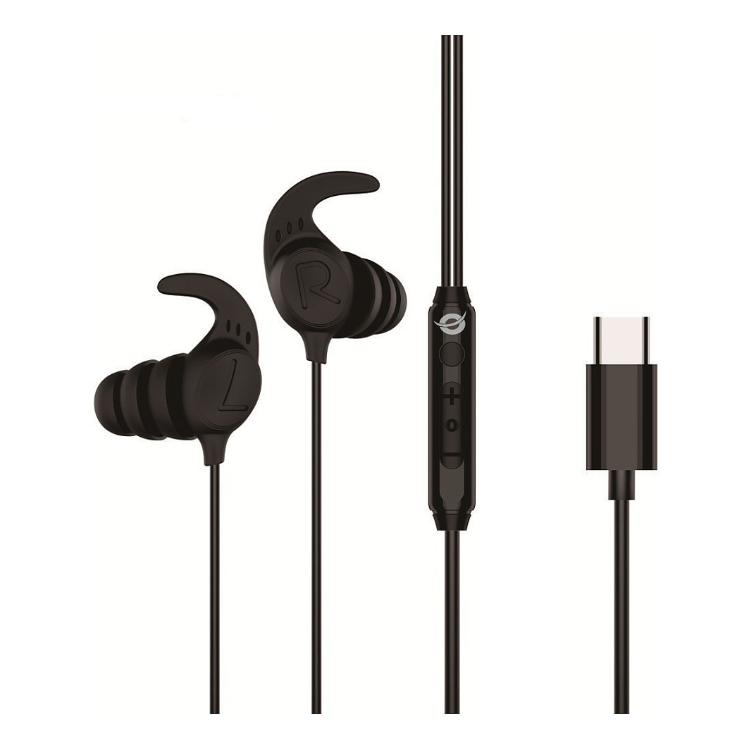 Kufje me kabllo Conceptronic BRENDAN05B / Stereo In-Ear / USB-C / Mikrofon / 1.2 m – Zezë