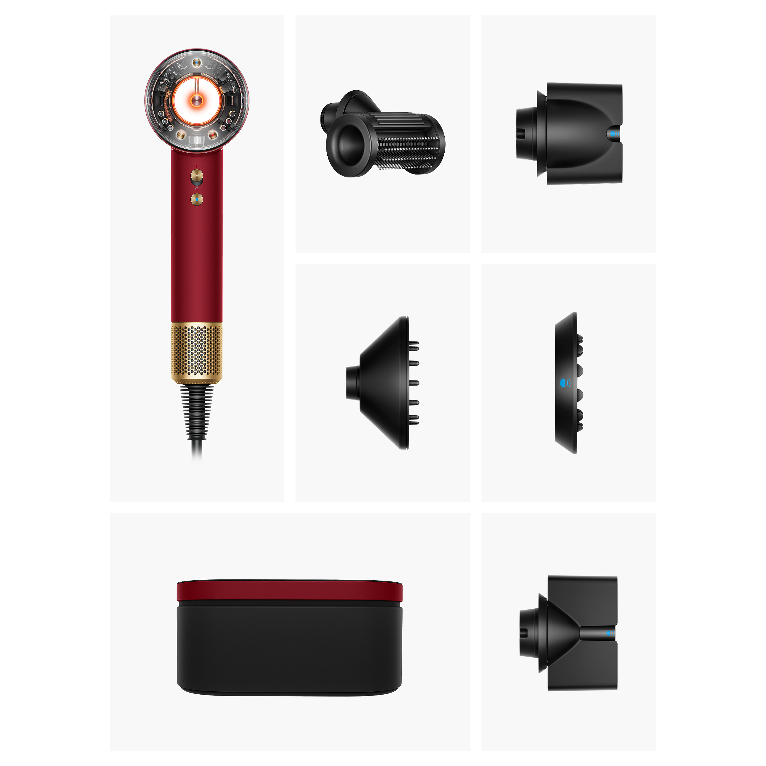 Tharëse për Flokë Dyson Supersonic Nural HD16, 1600W, 3 Shpejtësi, 4 Temperatura, Jonizues, Sensor Nural - Kuqe, Ari 2