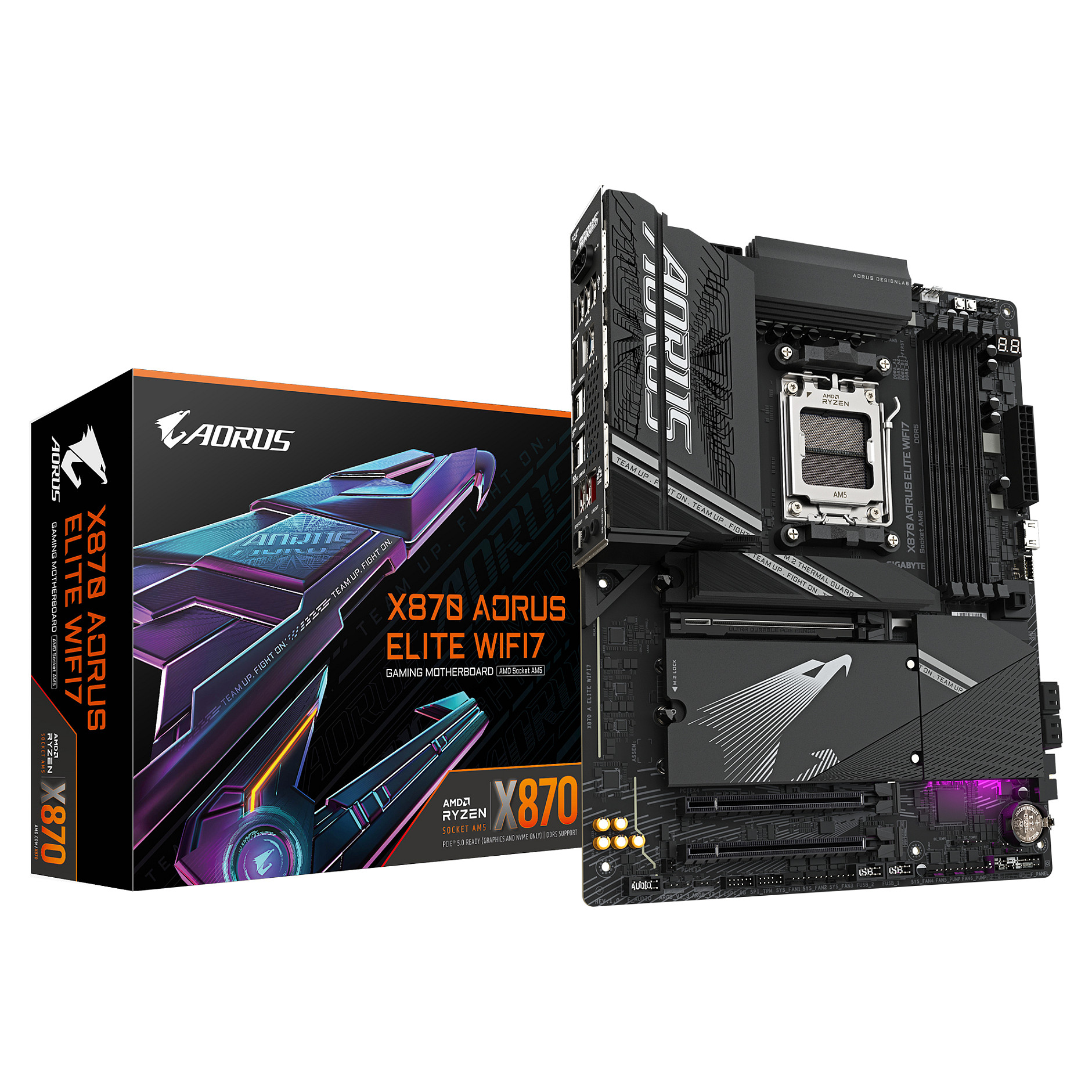 Pllakë Amë MB Intel Gigabyte X870 Aorus Elite Wifi7 / AM5 ATX / DDR5 / HDMI+DP