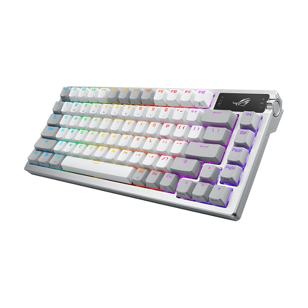 Tastierë Gaming ASUS ROG Azoth / Wired / 75% / ROG NX Snow / USB + RF Wireless + Bluetooth / AZERTY FR / RGB - Bardhë 2