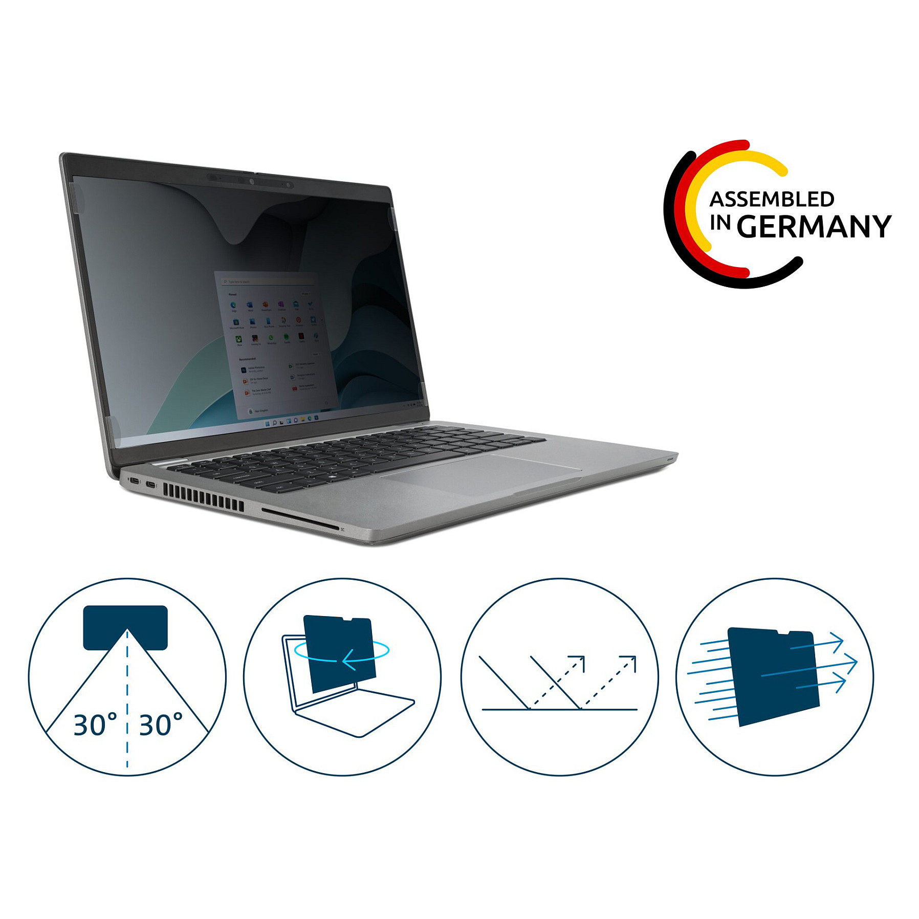 Mbrojtës Ekrani për Laptop Kensington EQ140A1610E, Filtër Privatësie, 14", 16:10, 2-Way, i Çmontueshëm - Zezë 10