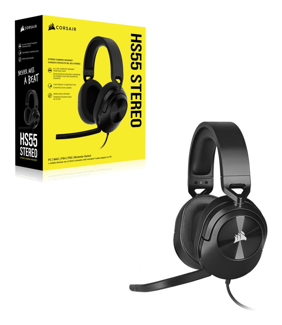 Kufje Gaming Corsair HS55B / Wired / 3.5mm / Driverë 50mm / Mikrofon Flip-to-Mute - Zezë 4