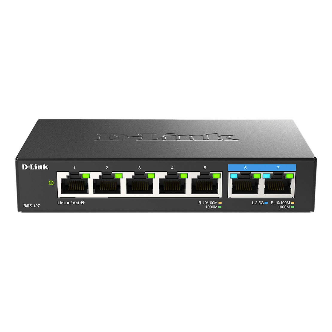D-Link DES-105 5-Port Fast Ethernet Unmanaged Desktop Switch – 5x RJ45 10/100Mbps, Metal Housing, Fanless, Plug & Play, Zezë 5
