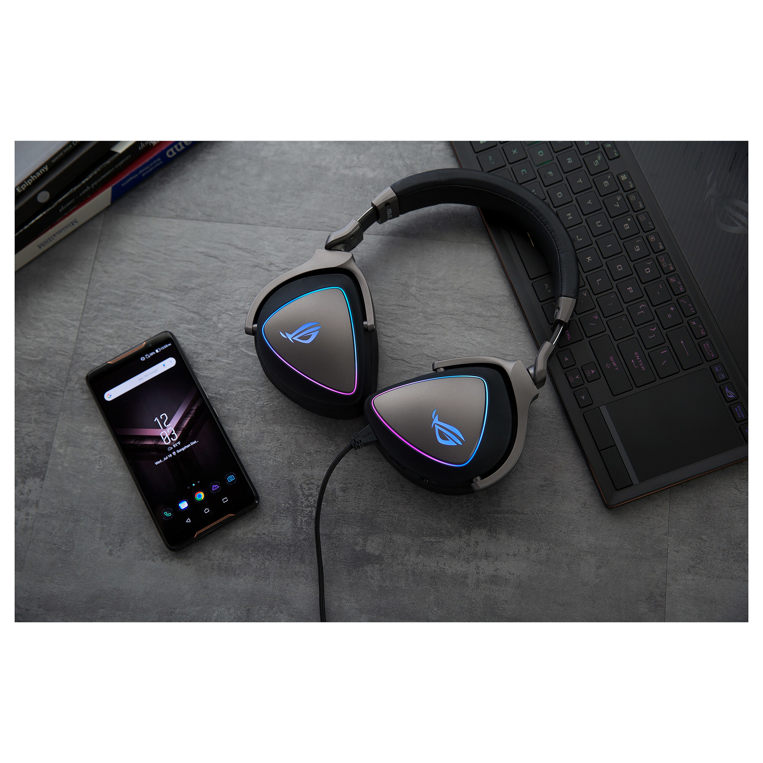 Kufje Gaming ASUS ROG Delta / USB-C / USB-A / 50mm / Hi-Res ESS Quad-DAC / RGB - Zezë 7