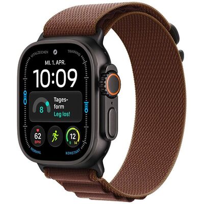 Apple Watch Ultra 4, 49mm, GPS + Cellular, Black Titanium, Burgundy Alpine Loop - L