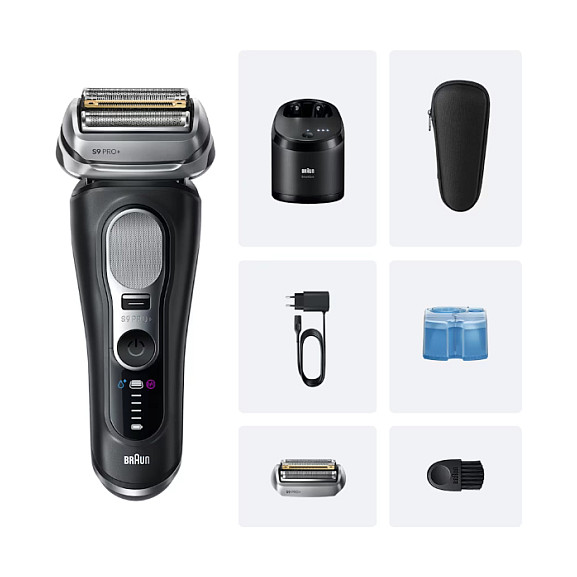 Makinë e Rrojës Braun Series 9 Pro+ 9660ccps, 5+1 Elemente, Wet & Dry, 60 Min, SmartCare 6-në-1 - Zezë, Argjend 2