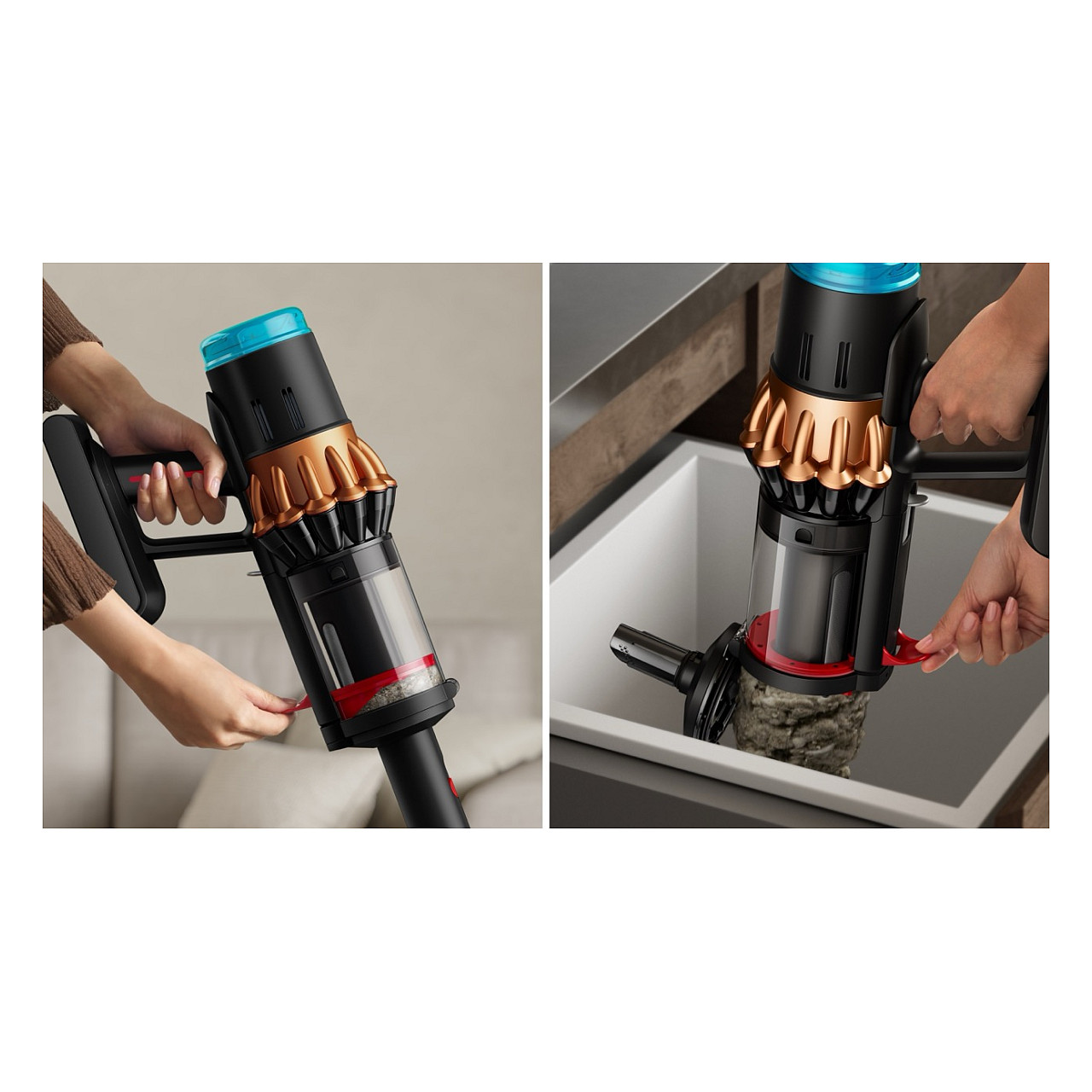 Fshesë me vakum Dyson V16 Piston Animal Submarine Steel Vacuum Cleaner 900W - Matte Black/Copper thumbnail 6