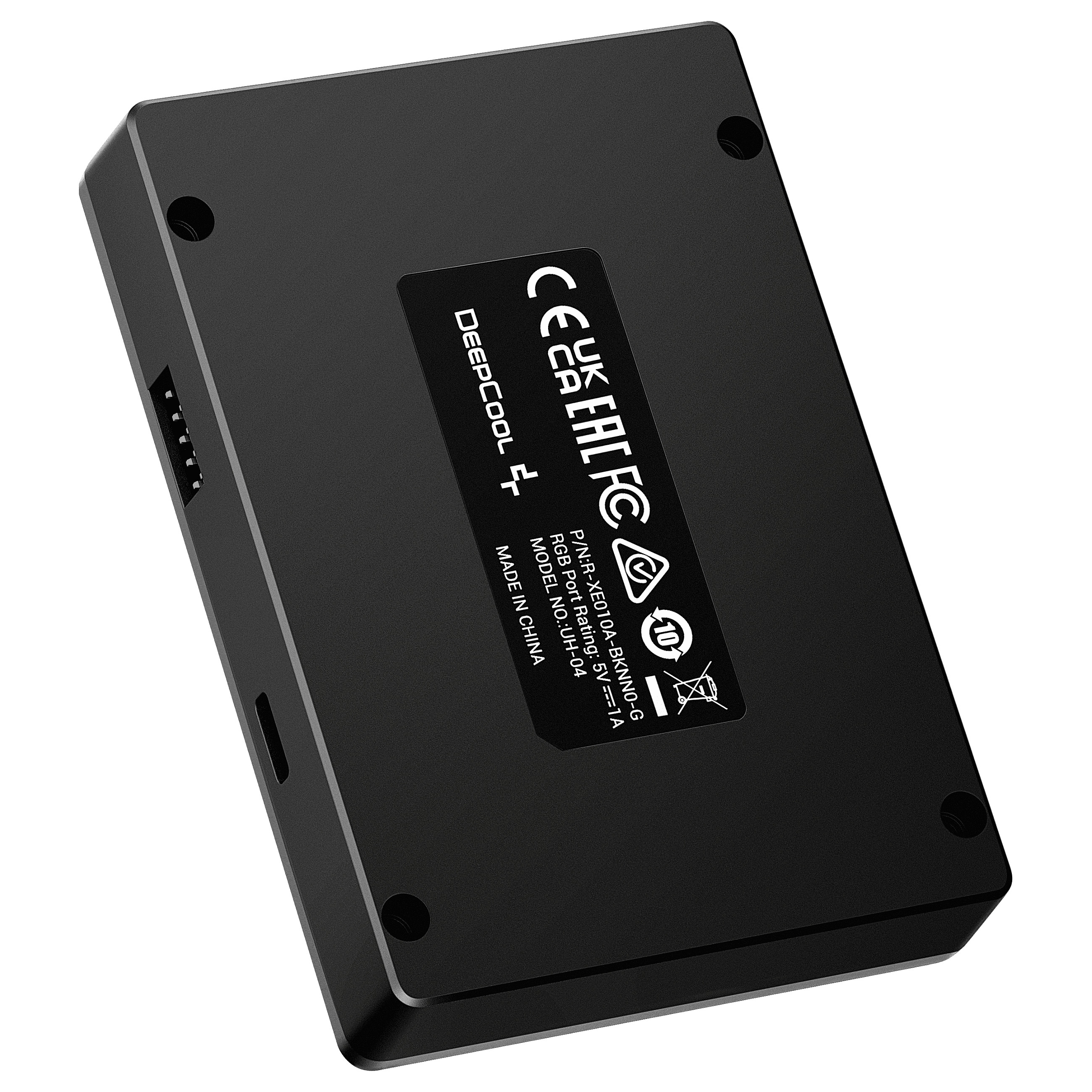 Hub USB i Brendshëm DeepCool UH-04, 1x USB 2.0 9-pin në 4x USB 2.0 9-pin, Furnizim me Energji USB-C, Montim Magnetik dhe me Vida – Zezë 2