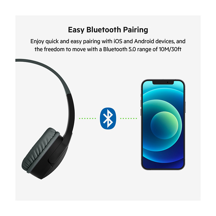 Kufje pa kabllo Belkin SoundForm Mini / On-Ear / Bluetooth 5.3 / 30 orë / Mikrofon - Blu 7