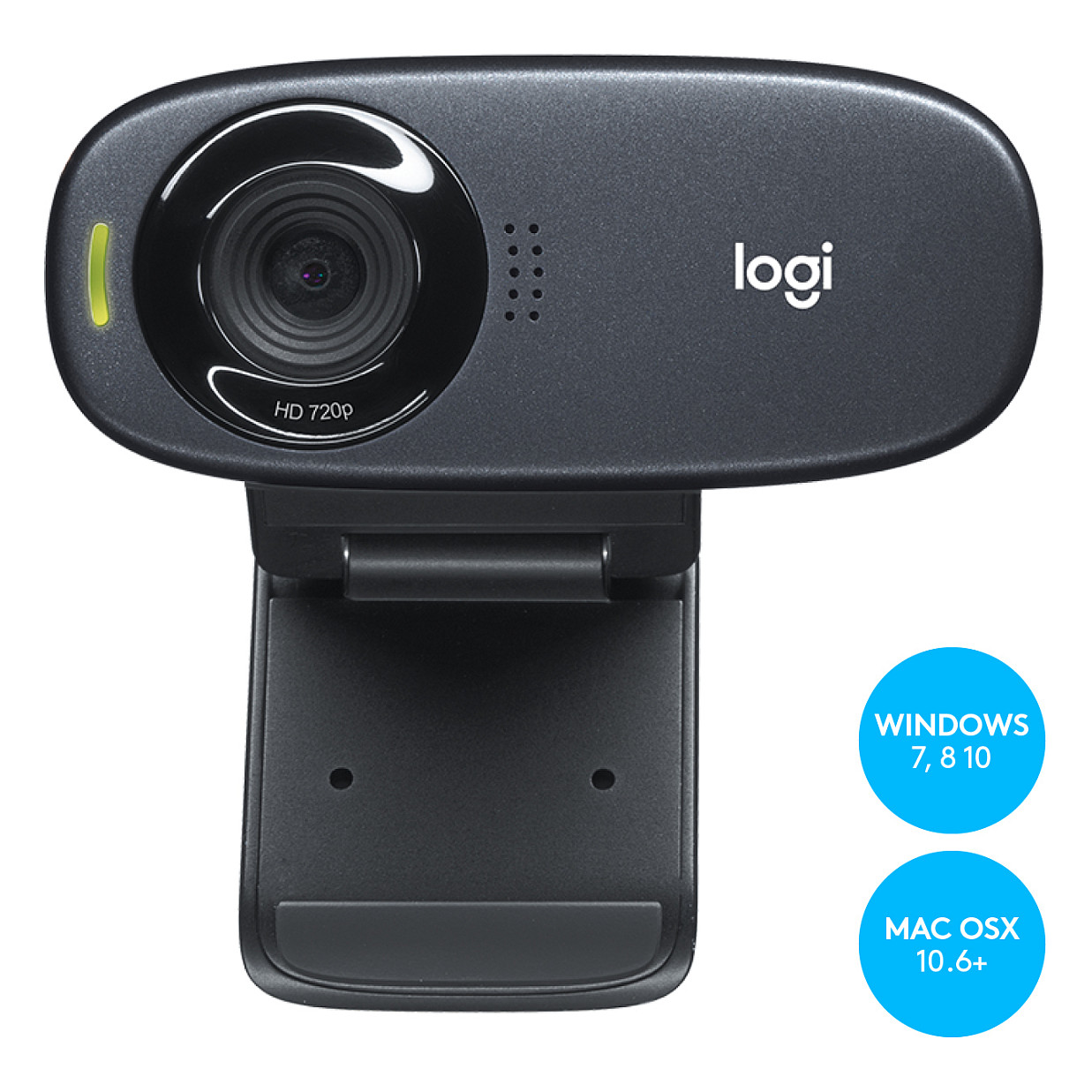 Logitech C310 – Webcam HD 720p, 30fps, Mikrofon me Reduktim të Zhurmës, USB – Zezë 6