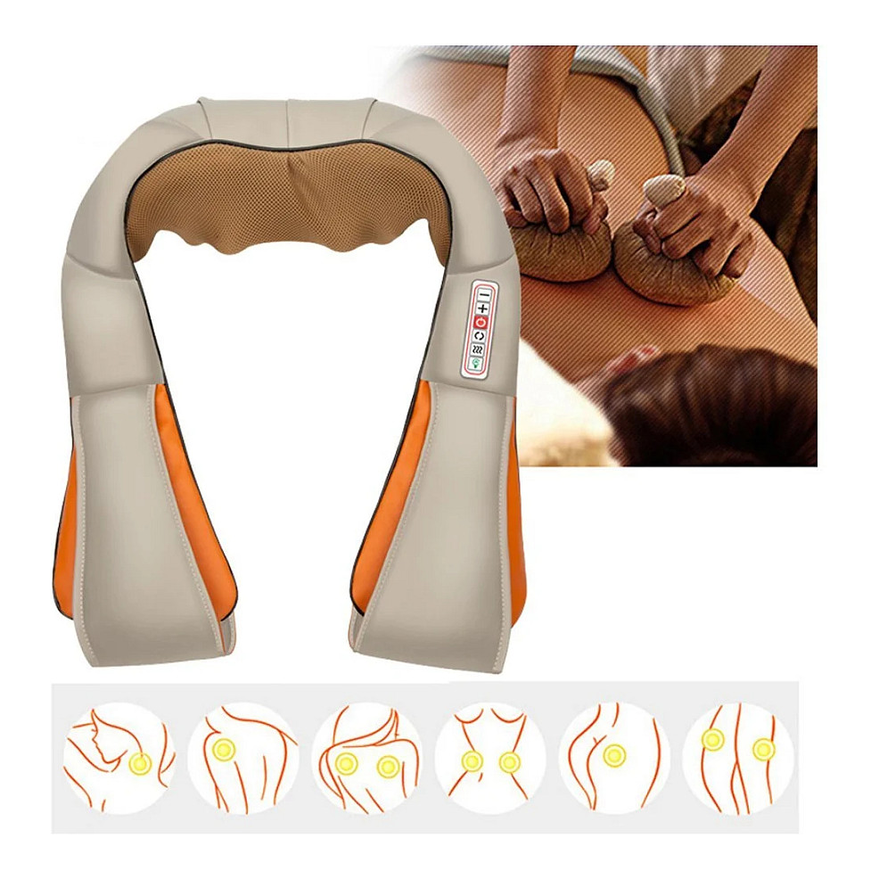 Masazhues për Qafë Extralink Smart Life MSG-05-NECK, 3 Nivele Intensiteti, Funksion Ngrohjeje, 30 W, AC/DC - Kafe , Krem , Portokalli 7