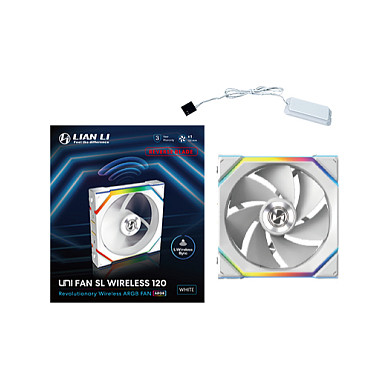 Ftohës për Kasë Lian Li UNI FAN SL Wireless / 120mm / 0-2000 RPM / ARGB / PWM / Reverse Blade – Bardhë