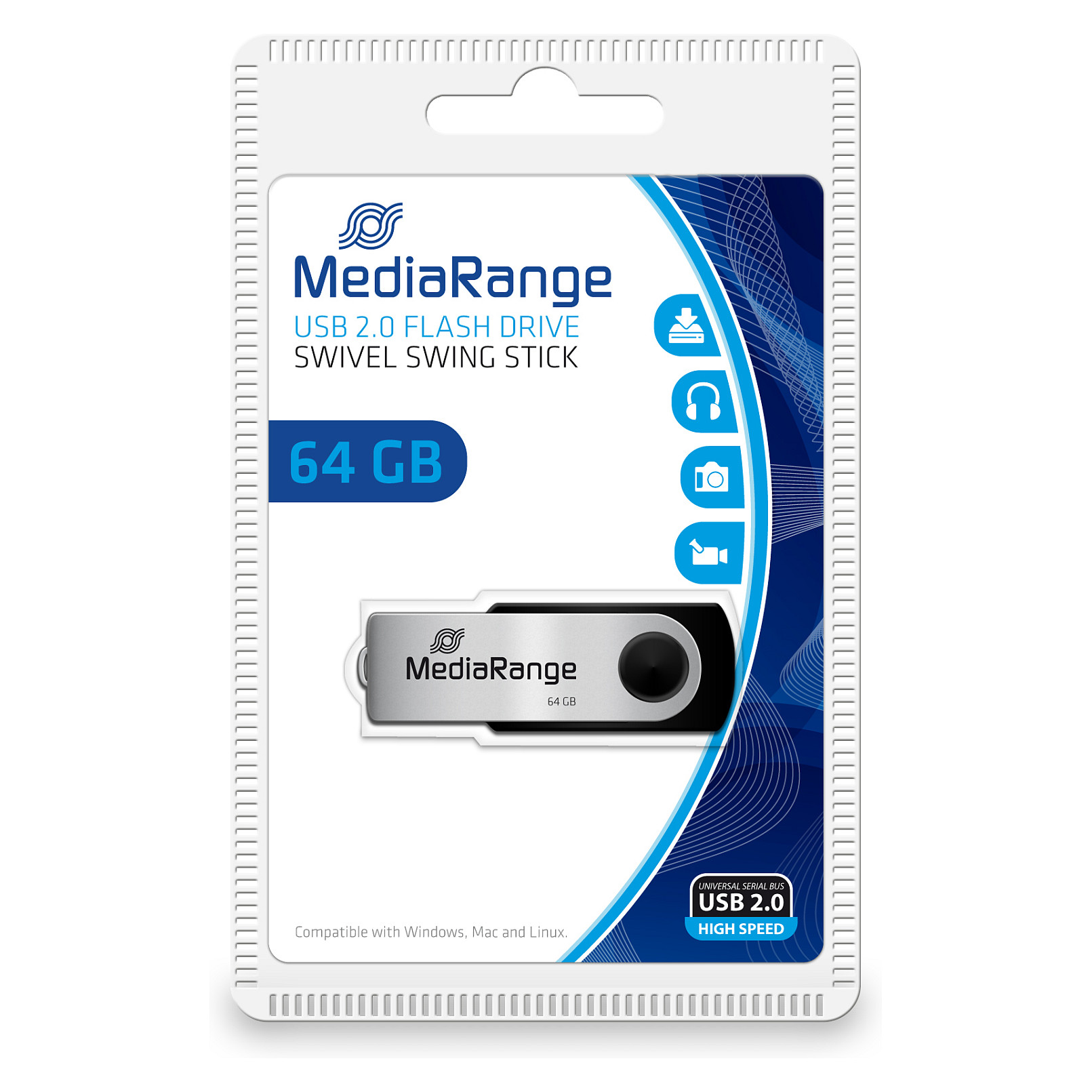 USB Flash Drive STICK 64GB USB2.0 MEDIARANGE