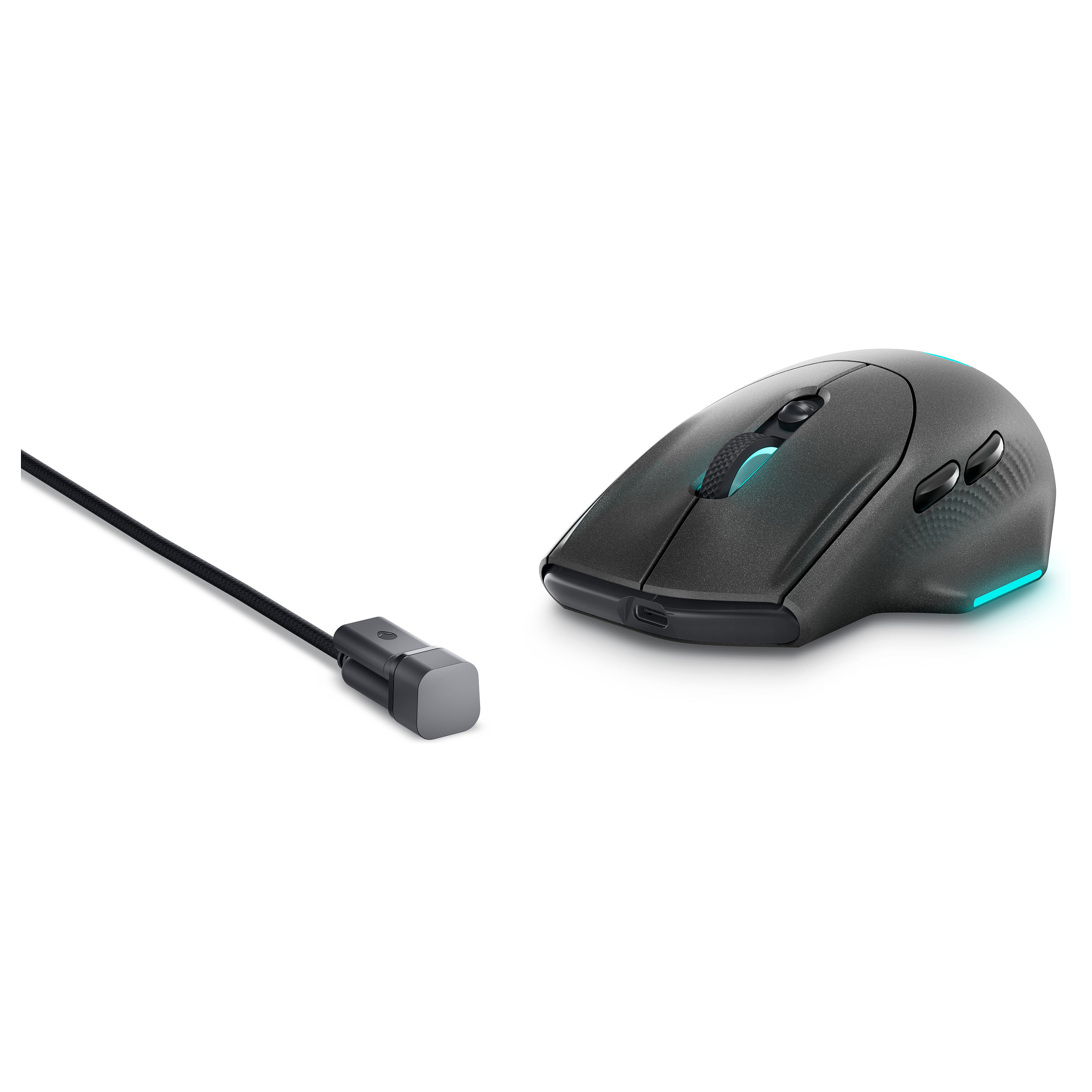 Maus gaming Alienware AW620M, wireless 2.4GHz, USB-C, optik, 26000 DPI, 7 butona të programueshëm, RGB – Zezë 8