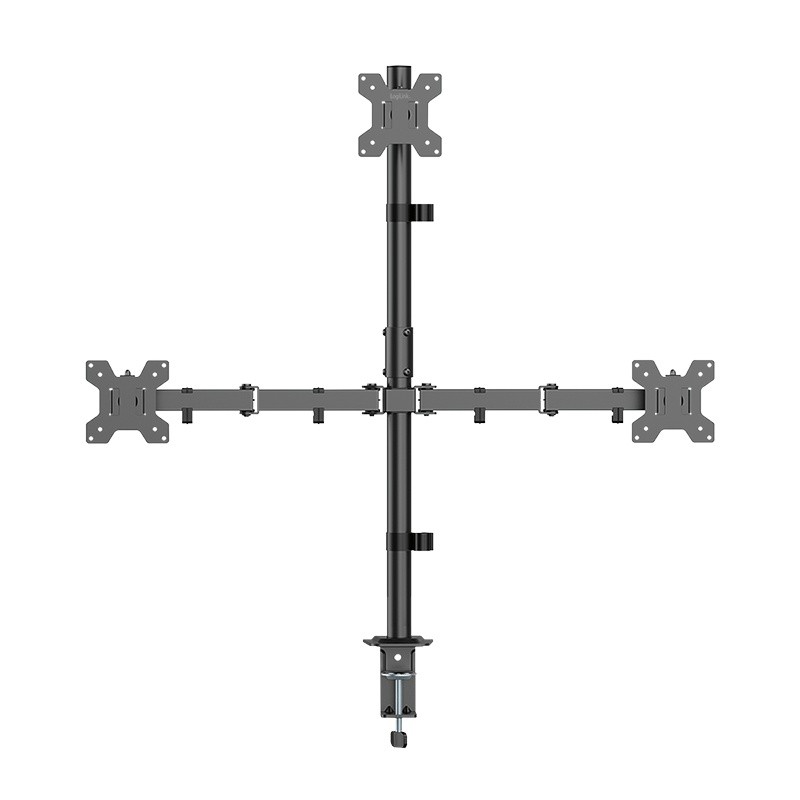Mbajtëse për Monitor LogiLink BP0218 / 3 Monitorë / 17–32" / deri 10kg për Monitor / VESA 75x75 & 100x100 / Rotacion 360° - Zezë