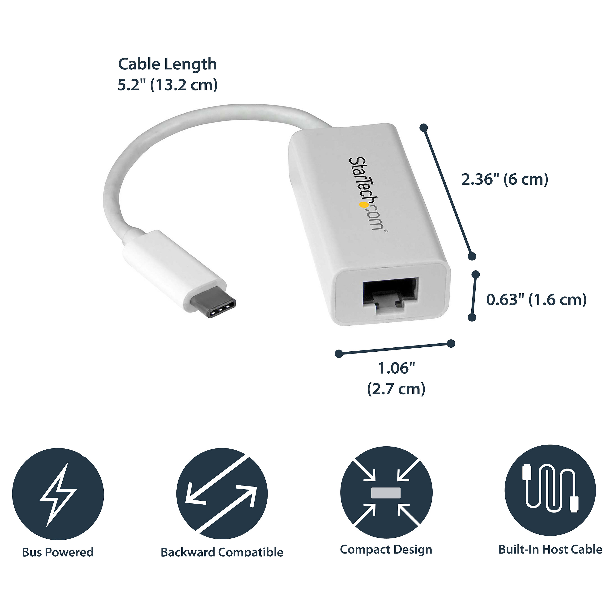 Adapter Rrjeti USB StarTech.com US1GC30W, USB-C 3.2 Gen 1, 1x Gigabit LAN RJ45, 10/100/1000Mbps, Realtek RTL8153 - Bardhë 6