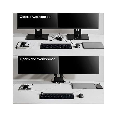 Mbajtëse për Monitor Manhattan 461887 / 2 Monitorë / 17–32" / deri 9kg për Monitor / VESA 75x75 & 100x100 / Gas Spring - Zezë 5