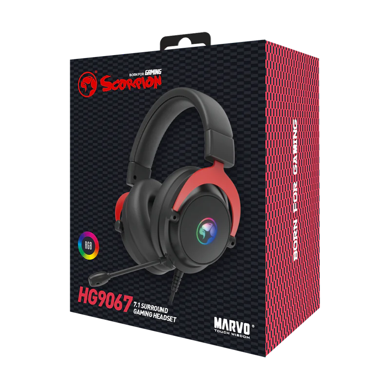 Kufje Gaming Marvo Scorpion HG9067 Wired - Zezë/Kuqe 4