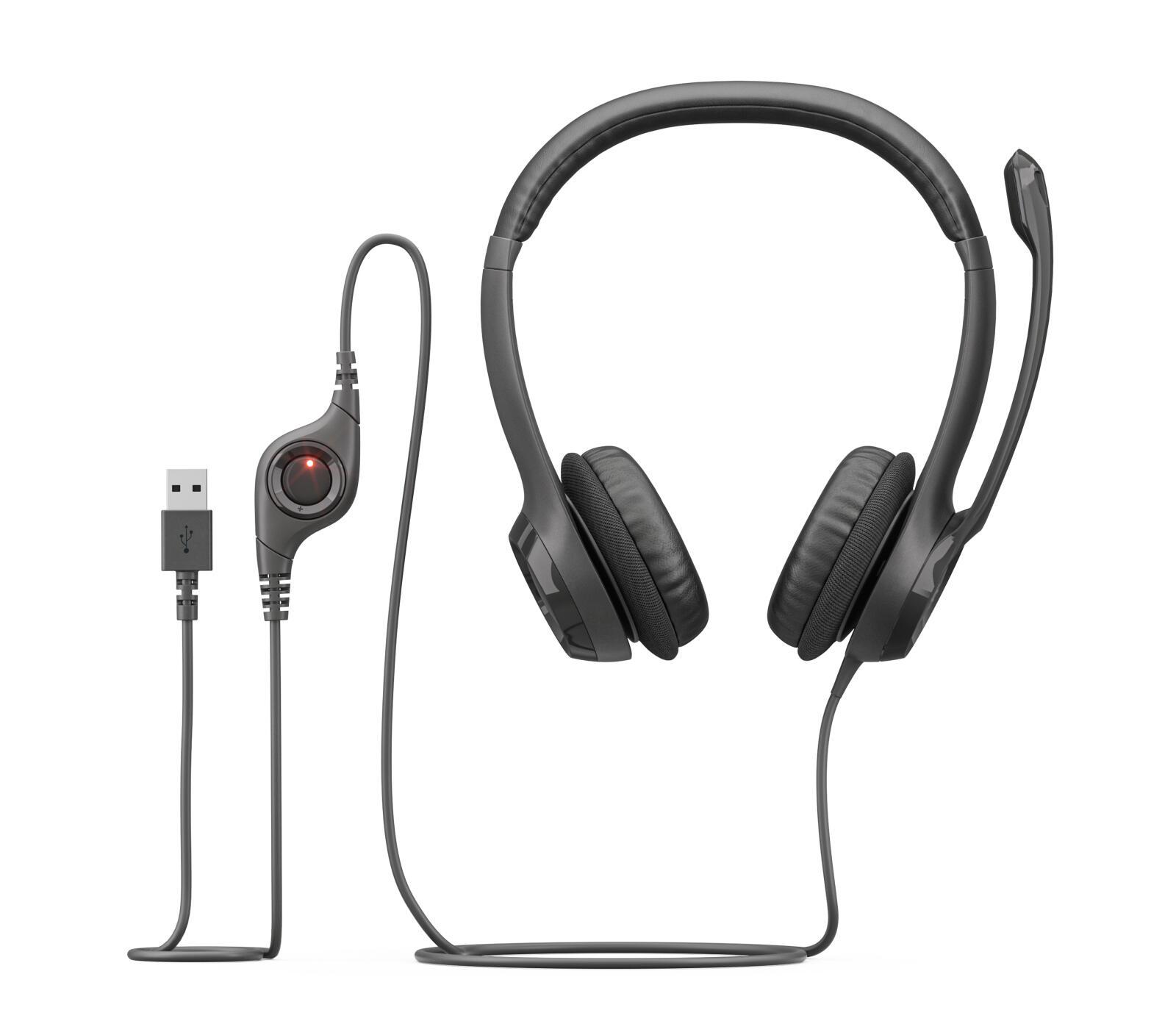 Logitech H390 USB Headset – Stereo, Noise-Cancelling Mikrofon, USB-A, Kontrollet në Kabllo – Zezë 2