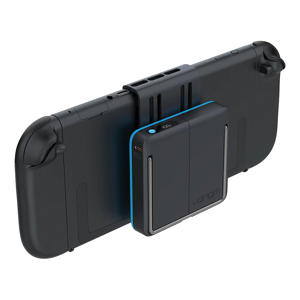 Këllëf për Konzolë Venom VS4964 / Nintendo Switch 2 / Power Bank 10,000 mAh / Mbajtje për 10 Lojëra / Magnetik – Zezë/Blu 4