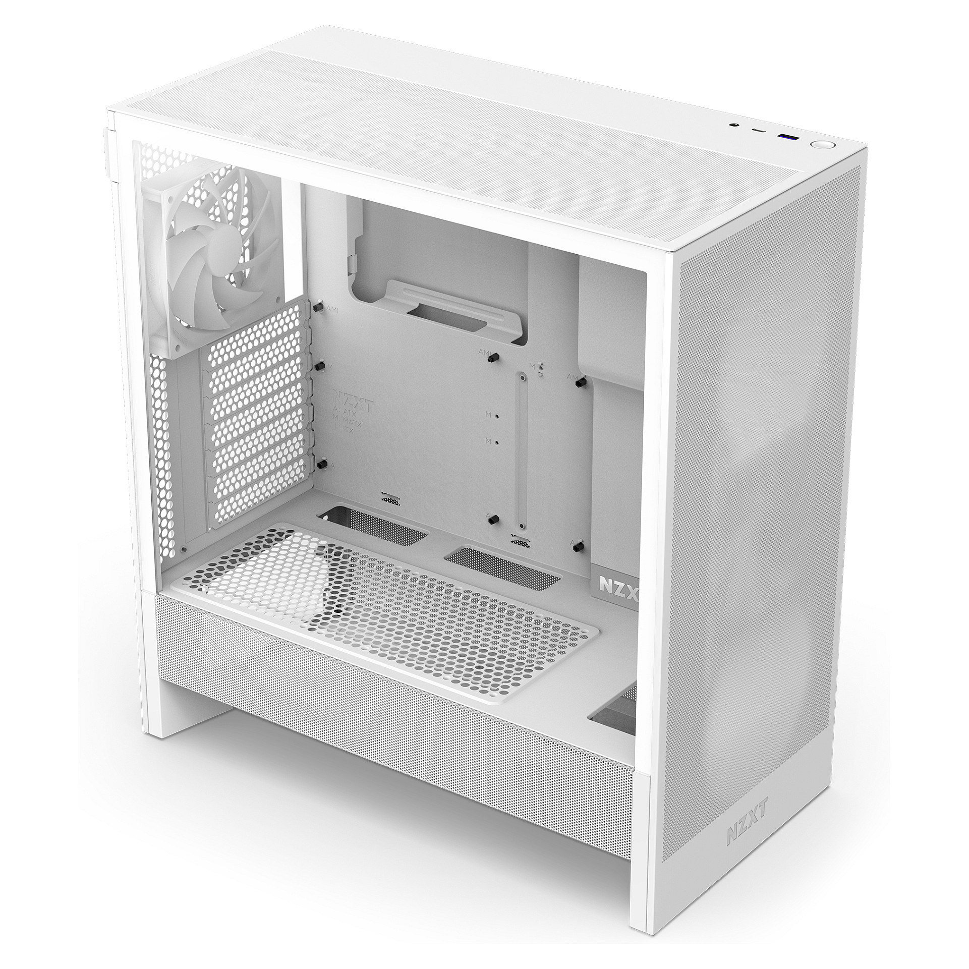 Kasë NZXT H5 Flow CC-H52FW-01 -Bardhë thumbnail 2