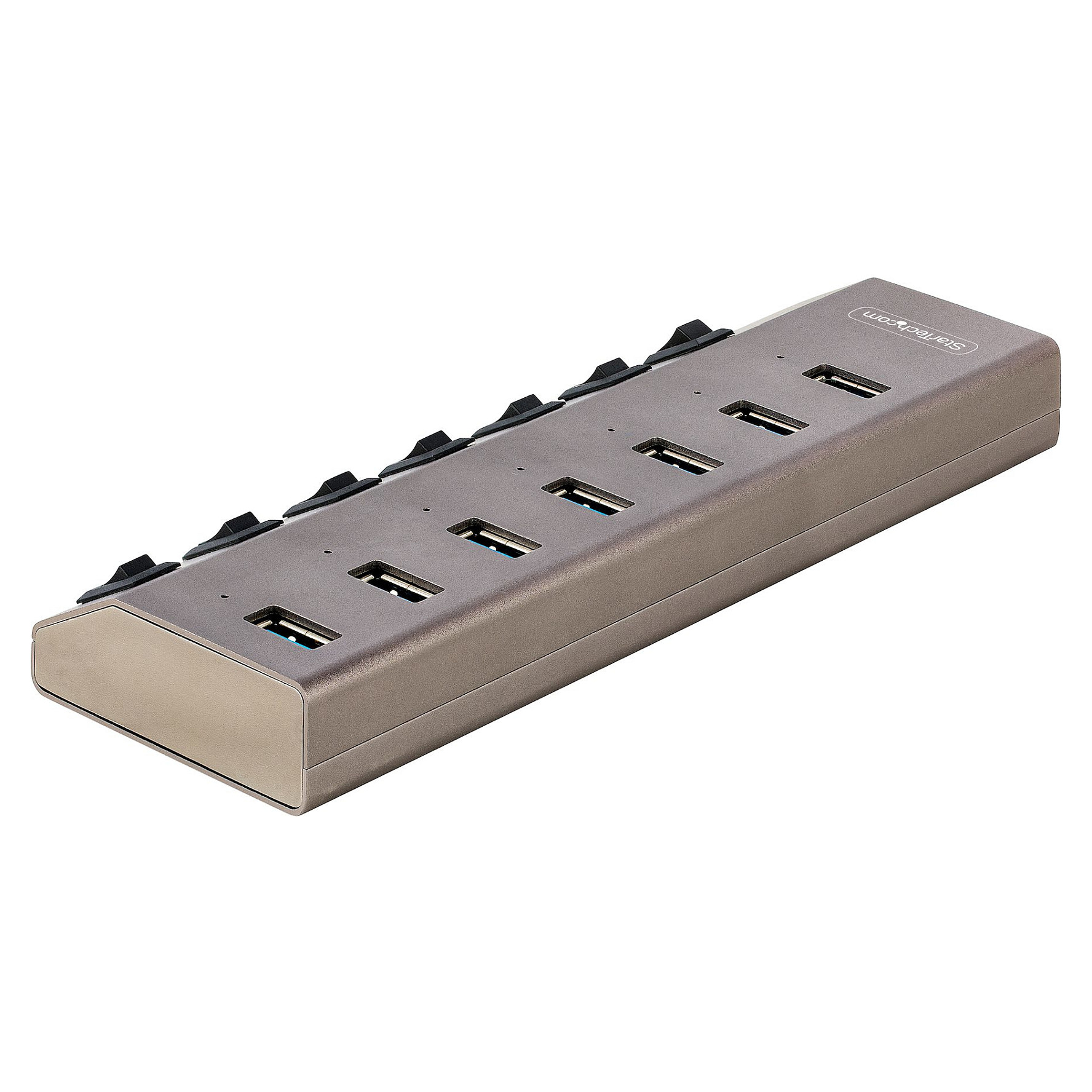 Hub USB StarTech.com 5G7AIBS-USB-HUB-EU, 7× USB-A, USB 3.2 Gen 1, 5 Gbps, Ndërprerës Individualë, Adapter 65 W – Gri 2