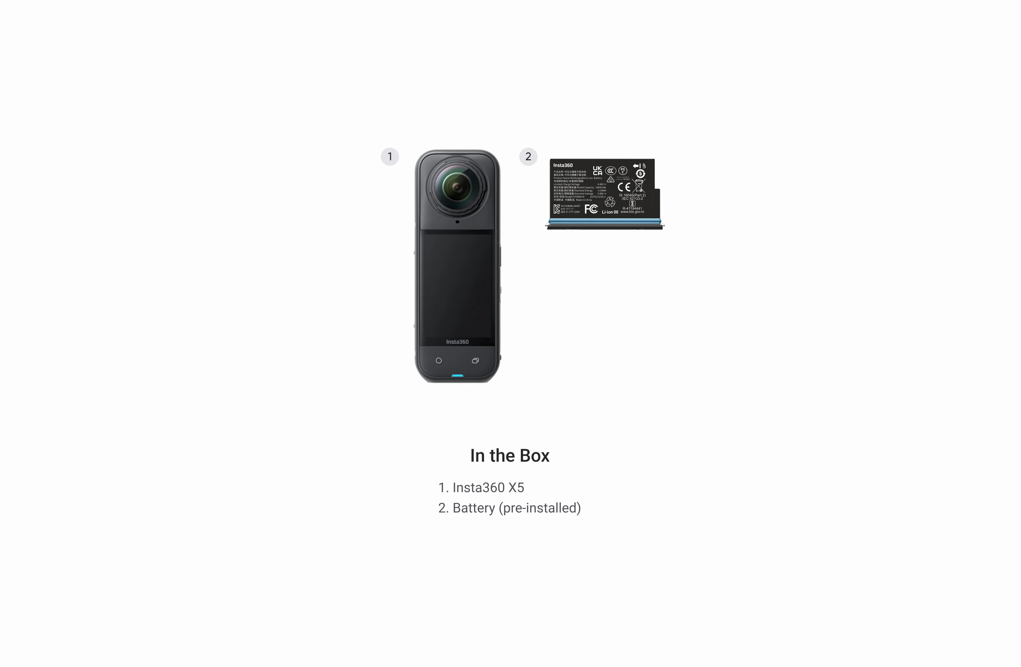 Kamera Insta360 X5, e zezë 2