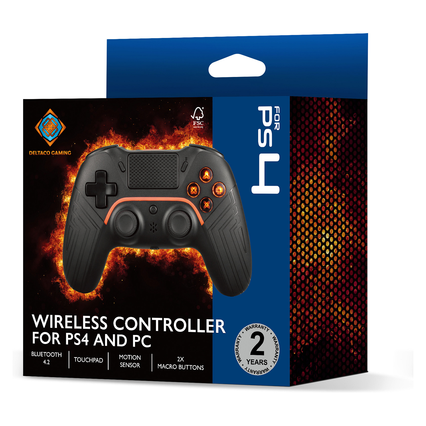 Kontroller Deltaco Gaming GAM-139 / Bluetooth 4.2 / USB-C / PS4 / PC / Android / iOS - Zezë thumbnail 3