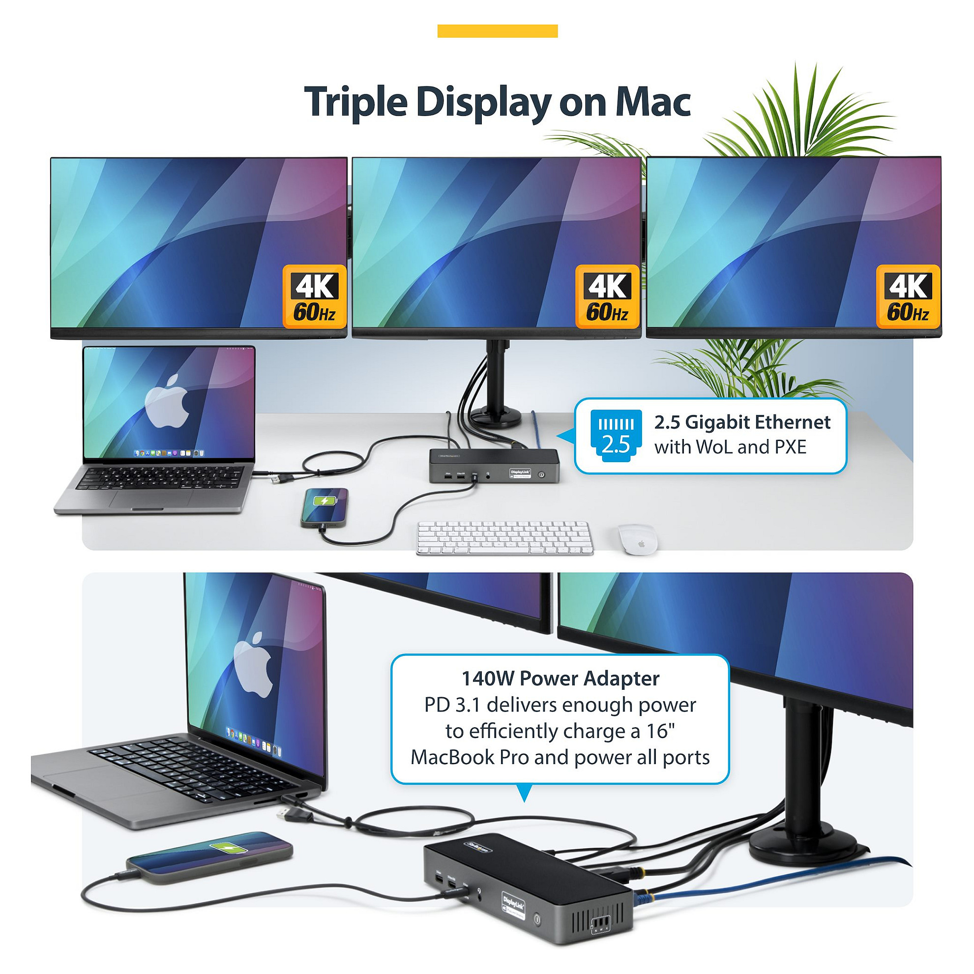 Docking Station StarTech USB-C to USB-A / USB-C / USB 2.0 / HDMI / DP / LAN thumbnail 3