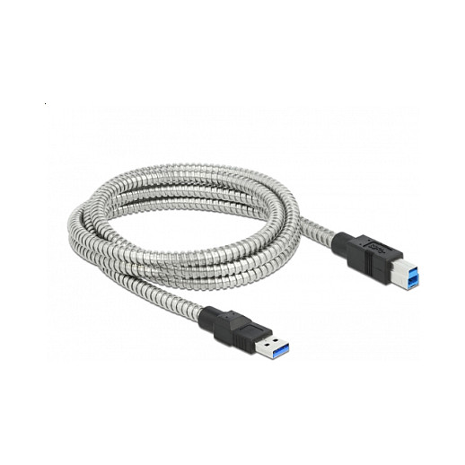 Kabllo USB DeLOCK 86779, USB 5 Gbps Type-A në Type-B, 2 m - Argjend