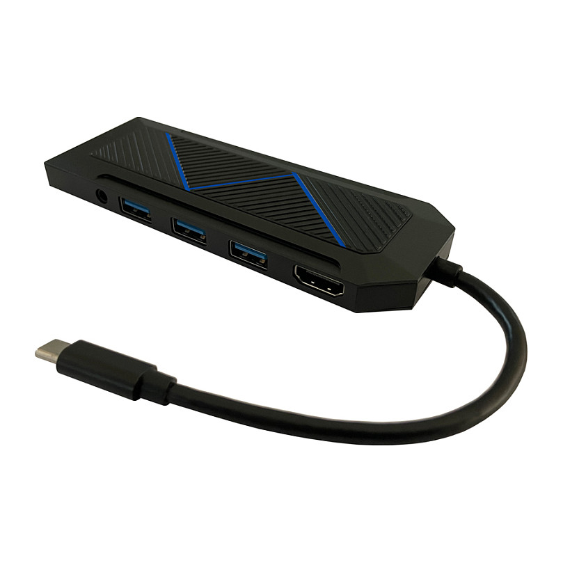 Hub USB-C LC-Power LC-HUB-C-MULTI-6-RGB, 3x USB-A, HDMI, Ethernet, SD/microSD, PD 100W - Zezë 5