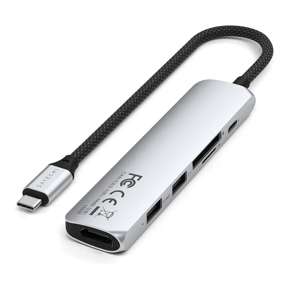 Hub Satechi ST-P6SS / 2x USB-A / 1x HDMI / SD / 1x USB-C 75W – Argjend 3